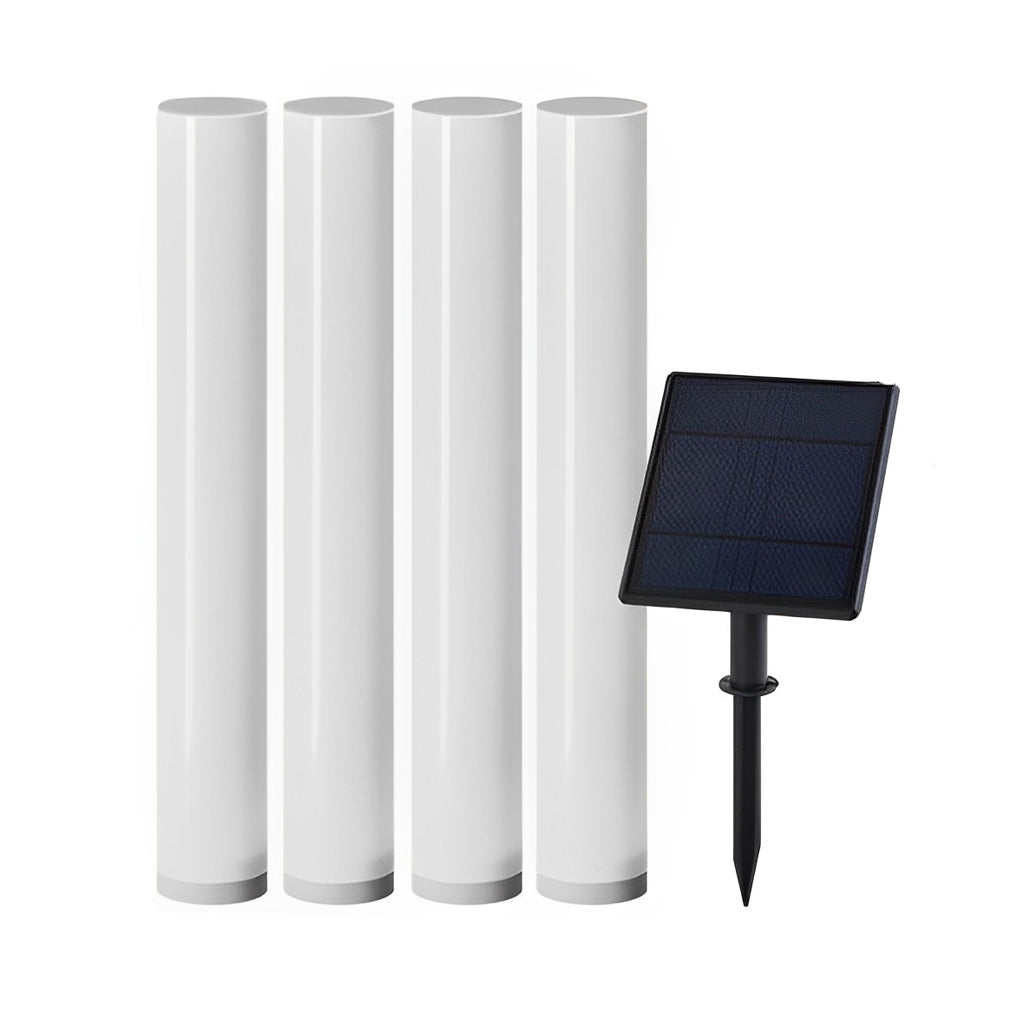 WINDSOR WHITE RAINPROOF SOLAR GARDEN COLUMN LIGHT