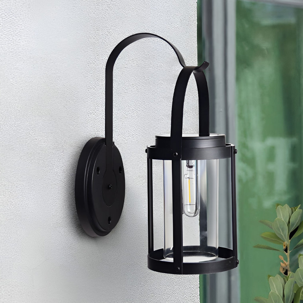 WINTHORPE SOLAR-POWERED WALL LANTERN, MODERN WATER-RESISTANT LED SCONCE