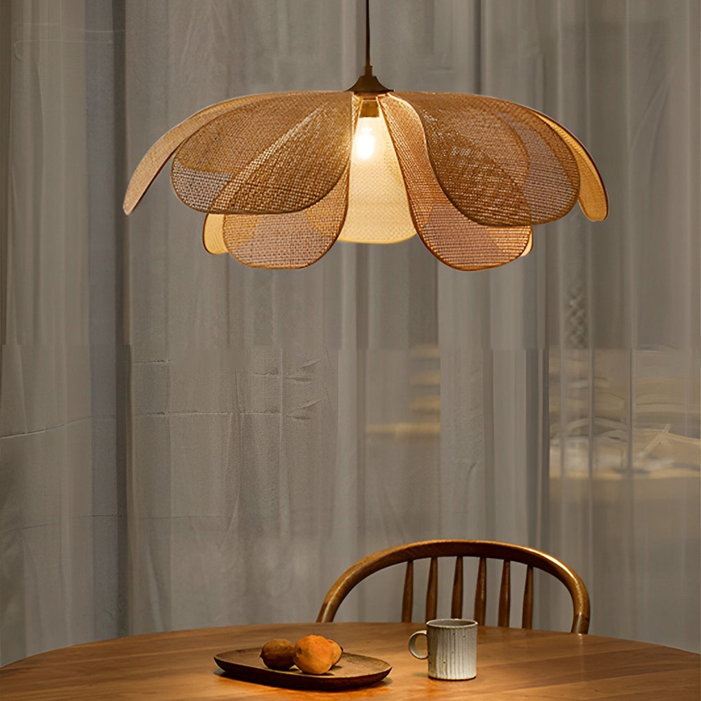 RAVENWOOD RATTAN PETAL TRILIGHT CHANDELIER