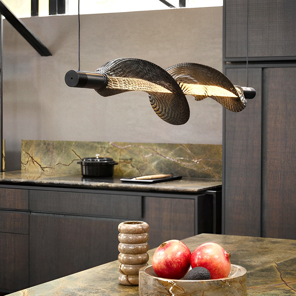 WINTHORPE STRIPED ALUMINUM LED DINING CHANDELIER