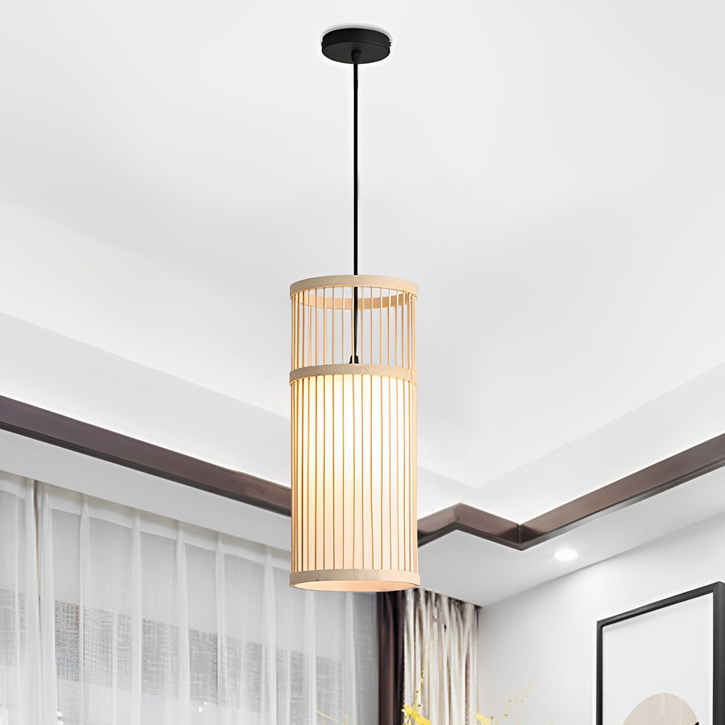 WINTHROP NATURAL BAMBOO WOVEN LED HANGING LAMP