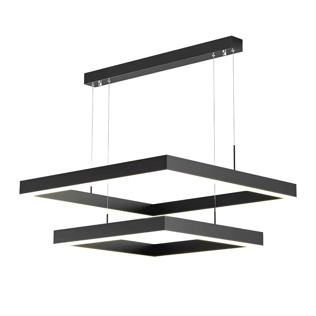 WINTHROP TRIO LAYER DIMMABLE LED SQUARE CHANDELIER WITH REMOTE