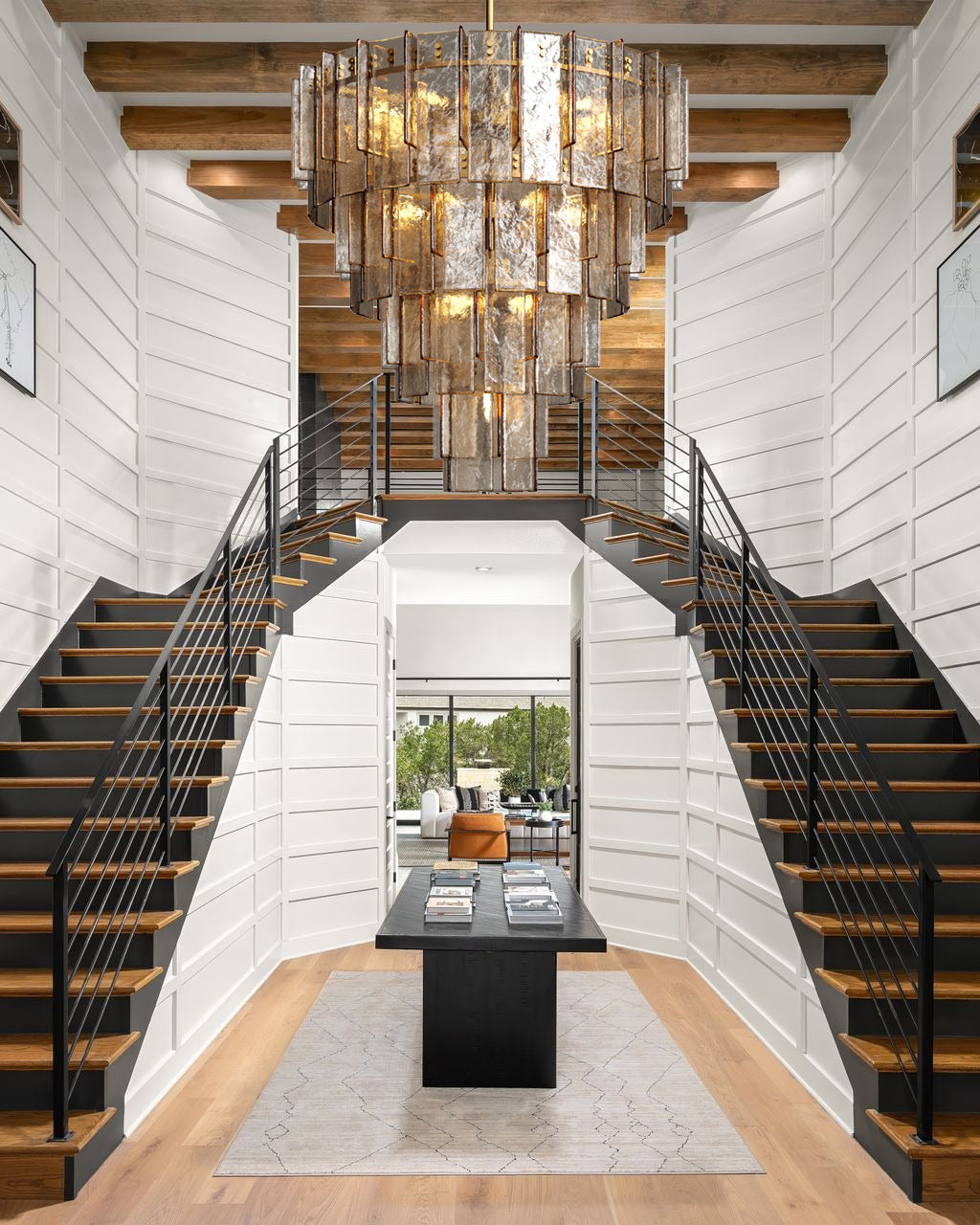 VERDANTIA SMOKED CRYSTAL TIERED CEILING LUMINAIRE