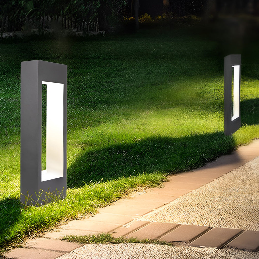 WINDSOR RECTANGULAR SLIMLINE LED GARDEN LIGHTING, MODERN OUTDOOR LUMINAIRE
