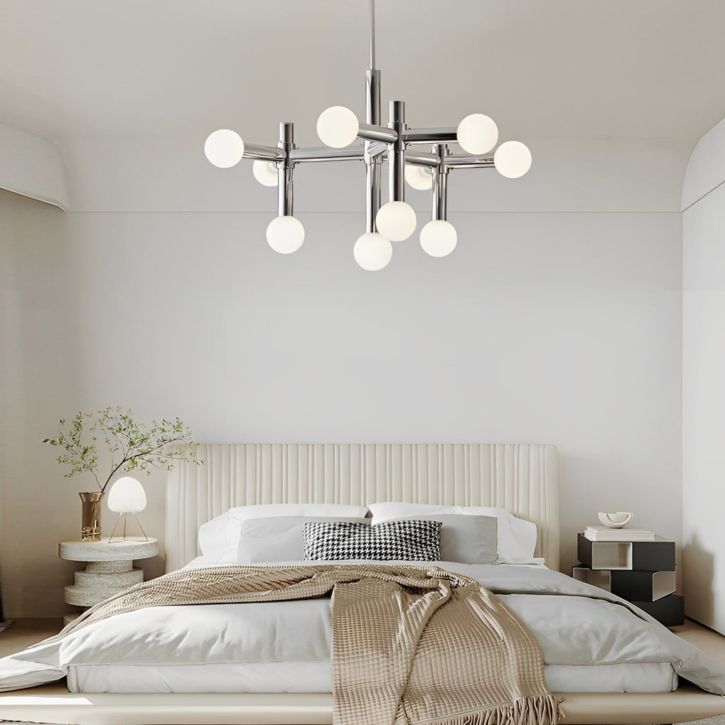 WINTHORPE SPUTNIK INSPIRED CHROME ORB CHANDELIER WITH 10 LIGHTS