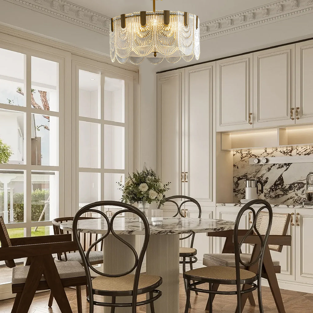 VERDANT VISTA TRIFOLD GLASS CHANDELIER