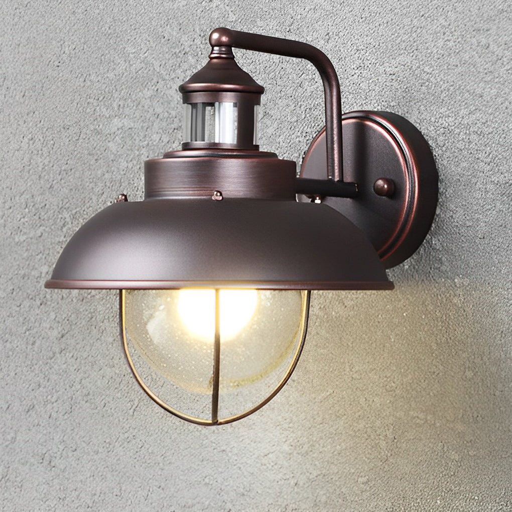 BRISTOL HARBOR ONE-BULB METAL CAGE OUTDOOR WALL LANTERN