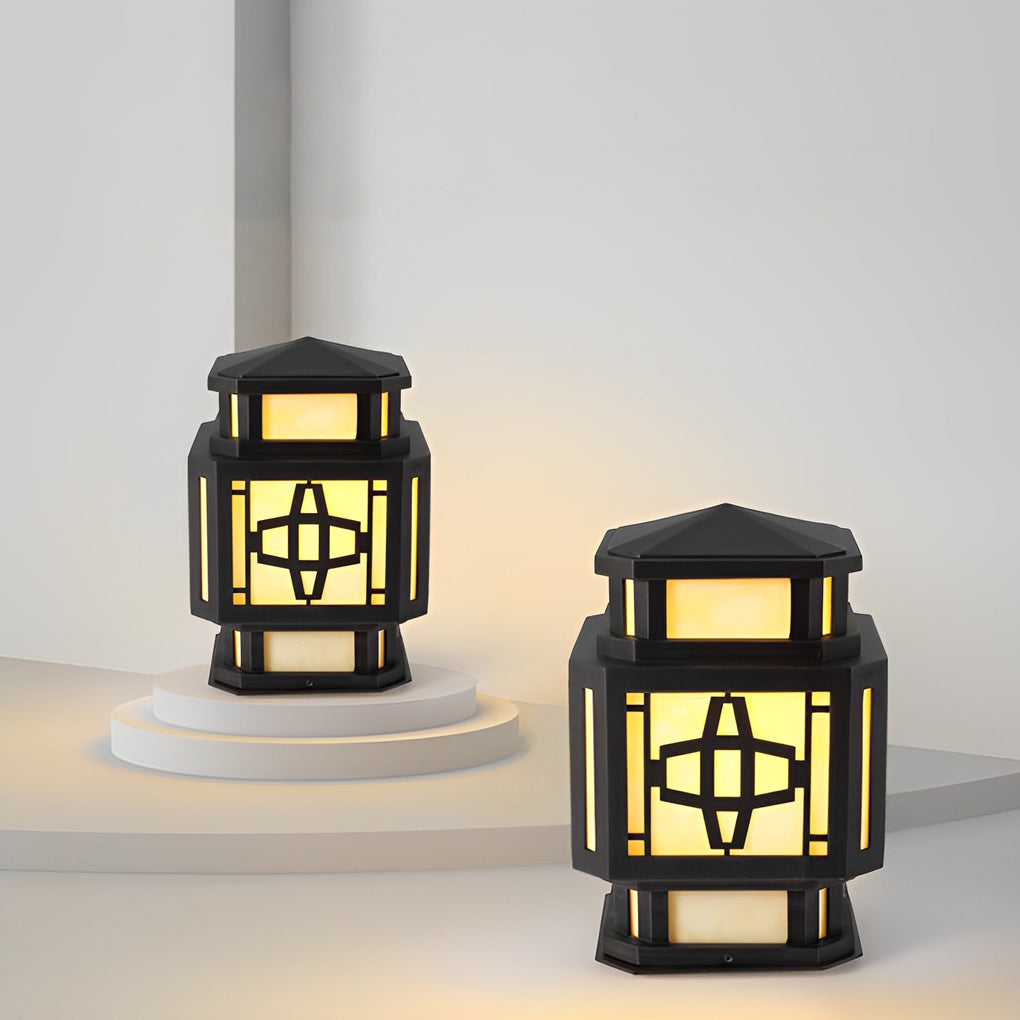 WHITBY BLACKSTONE WATERPROOF OUTDOOR PILLAR LIGHTING