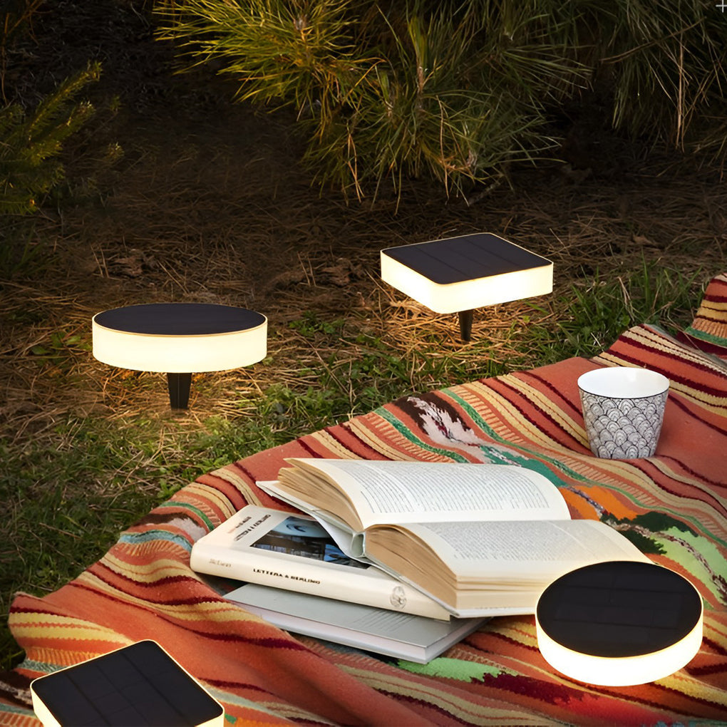 WINDSOR SOLAR GROUND GLOW DISKS - Contemporary LED Illumination for Outdoor Gardens