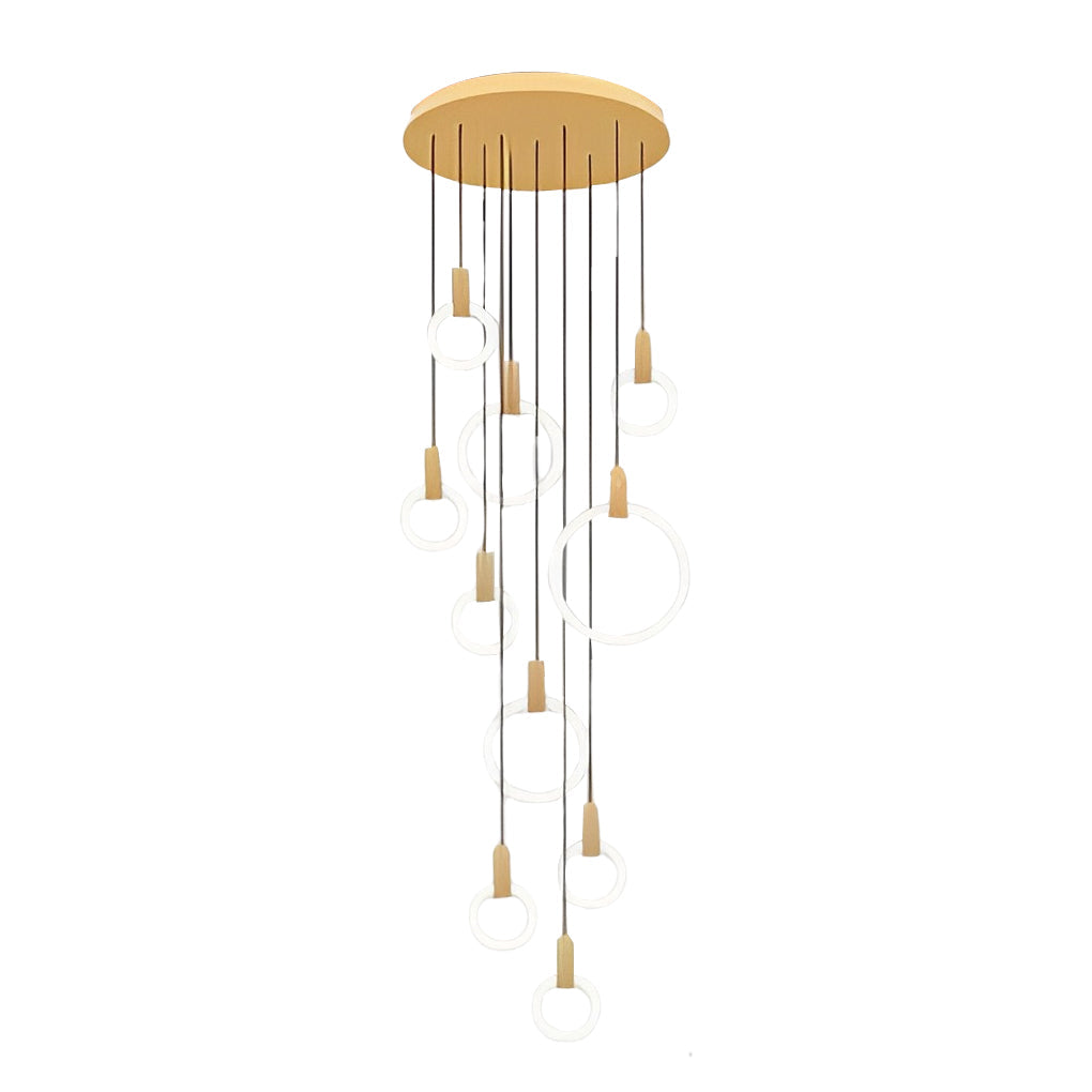WINTHROP RINGED DIMMABLE LED STAIRWAY CHANDELIER