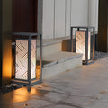WINDSOR GRAY CUBOID PATHWAY LANTERN WITH WATERPROOF LED ILLUMINATION