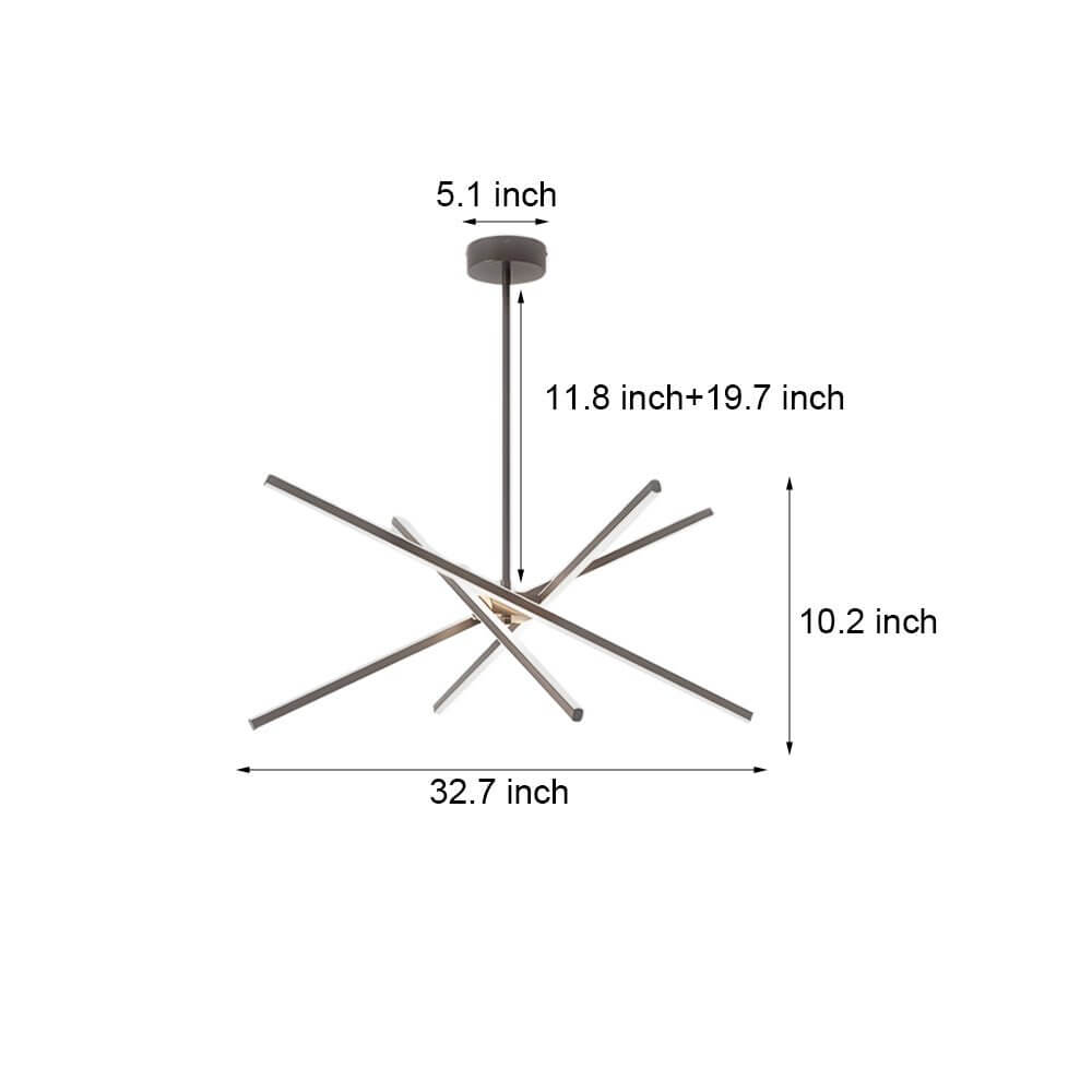WINTHROP FOUR-BULB DIMMABLE SPUTNIK LINEAR CEILING LIGHT