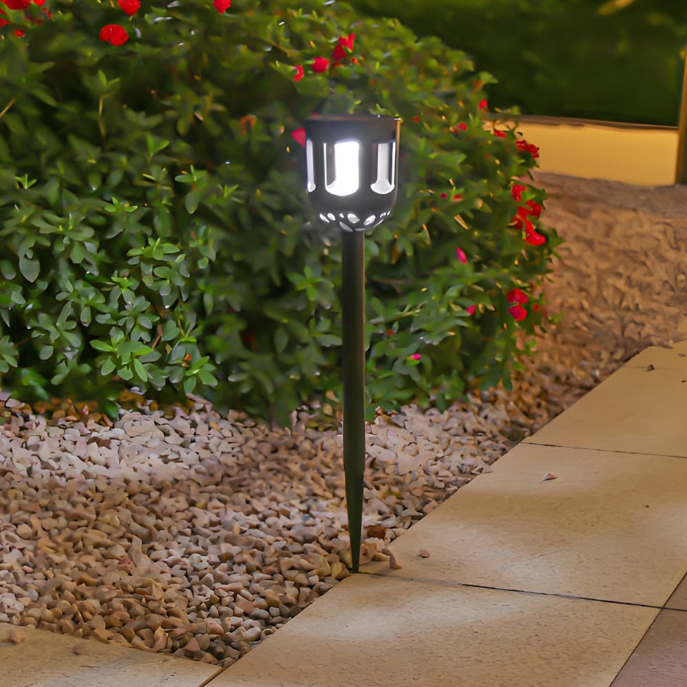 1. **WINSLOW NIGHTSCAPE SOLAR PATHWAY LANTERNS** - A set of four sleek, modern lanterns designed to illuminate your outdoor walkways with solar-powered efficiency.

2. **THORNTON BLACKSTONE GARDEN ILLUMINATORS** - This collection of four striking outdoor