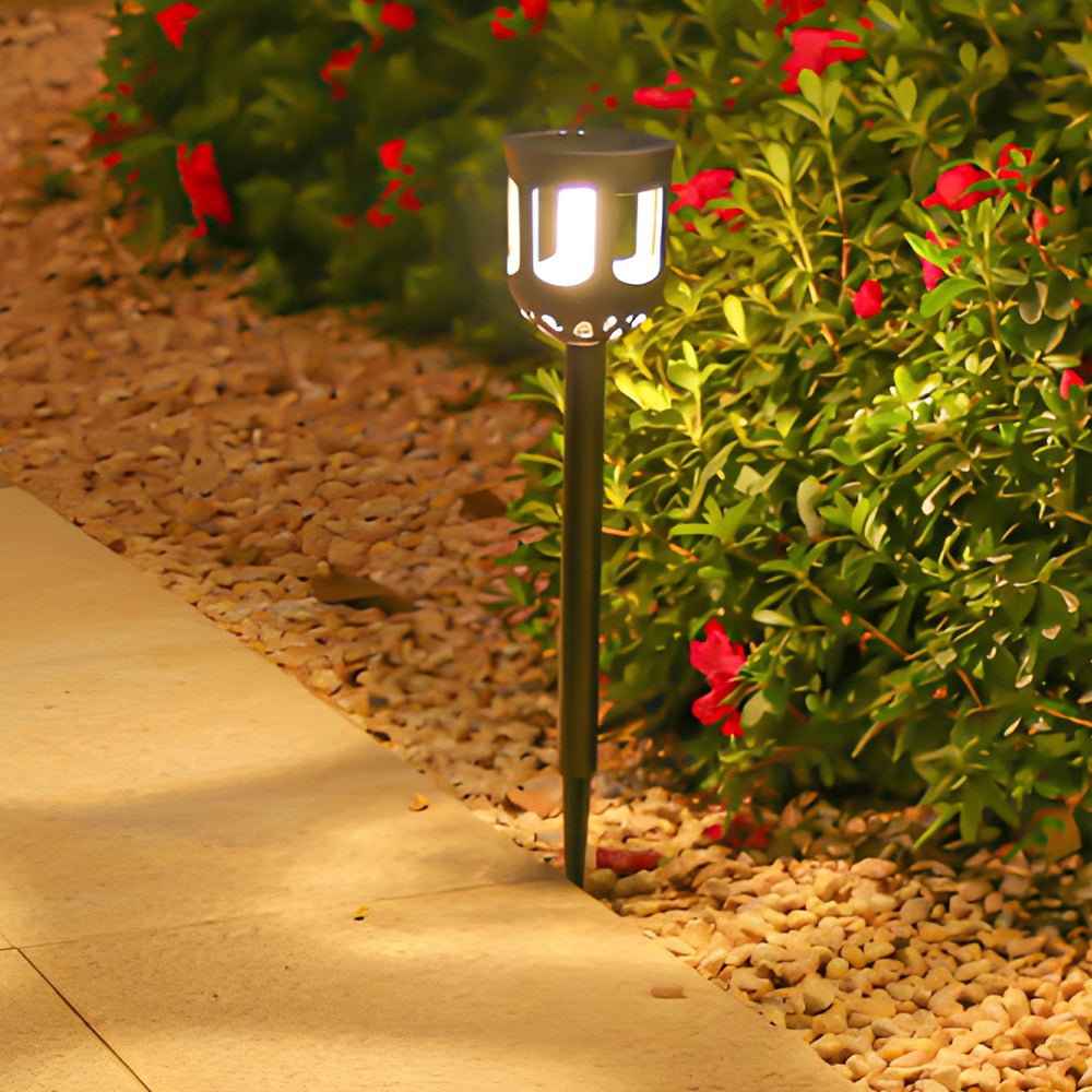 1. **WINSLOW NIGHTSCAPE SOLAR PATHWAY LANTERNS** - A set of four sleek, modern lanterns designed to illuminate your outdoor walkways with solar-powered efficiency.

2. **THORNTON BLACKSTONE GARDEN ILLUMINATORS** - This collection of four striking outdoor