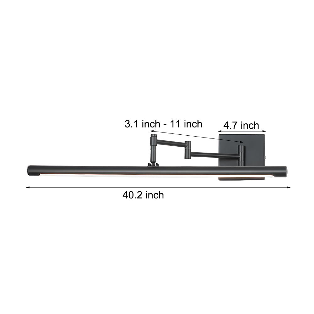 WINTHORPE 40-INCH SWING ARM BATHROOM ILLUMINATOR WITH MATTE TEXTURE