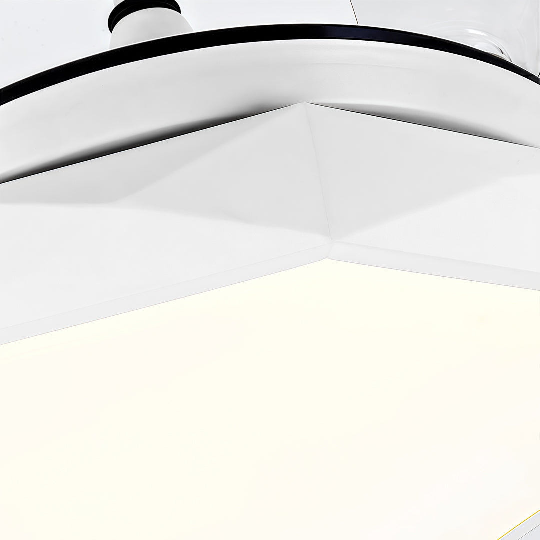 RAVENHURST 42-INCH CEILING FAN WITH ILLUMINATED ACRYLIC SHADE AND WHITE ABS BLADES