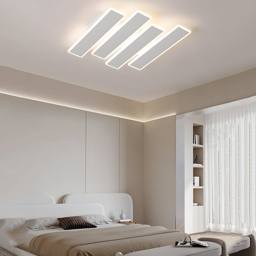 WINTERBOURNE 4-ARM DIMMABLE LED CEILING FIXTURE IN WHITE METAL