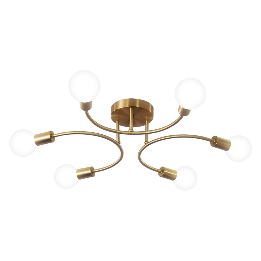 1. **HENLEY ARCHITECTURAL 4-BULB CEILING LIGHT**  
   Featuring gracefully curved arms and sleek white shades, this fixture brings a modern touch to any space.

2. **WINDSOR 6-LIGHT CURVED CEILING LANTERN**  
   A sophisticated design with elegantly arche