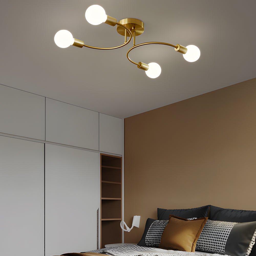 1. **HENLEY ARCHITECTURAL 4-BULB CEILING LIGHT**  
   Featuring gracefully curved arms and sleek white shades, this fixture brings a modern touch to any space.

2. **WINDSOR 6-LIGHT CURVED CEILING LANTERN**  
   A sophisticated design with elegantly arche