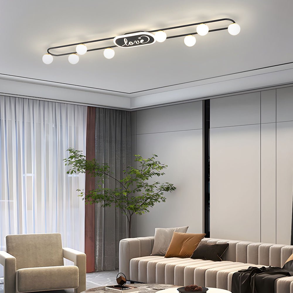 CARTWRIGHT TRIO SPHERE DIMMING CEILING LANTERN"
2. "BRACKENDALE QUAD CIRCULAR ACRYLIC LIGHTING CANOPY"
3. "HENLEY OCTAVE GLOWING ORBS CEILING ILLUMINATION