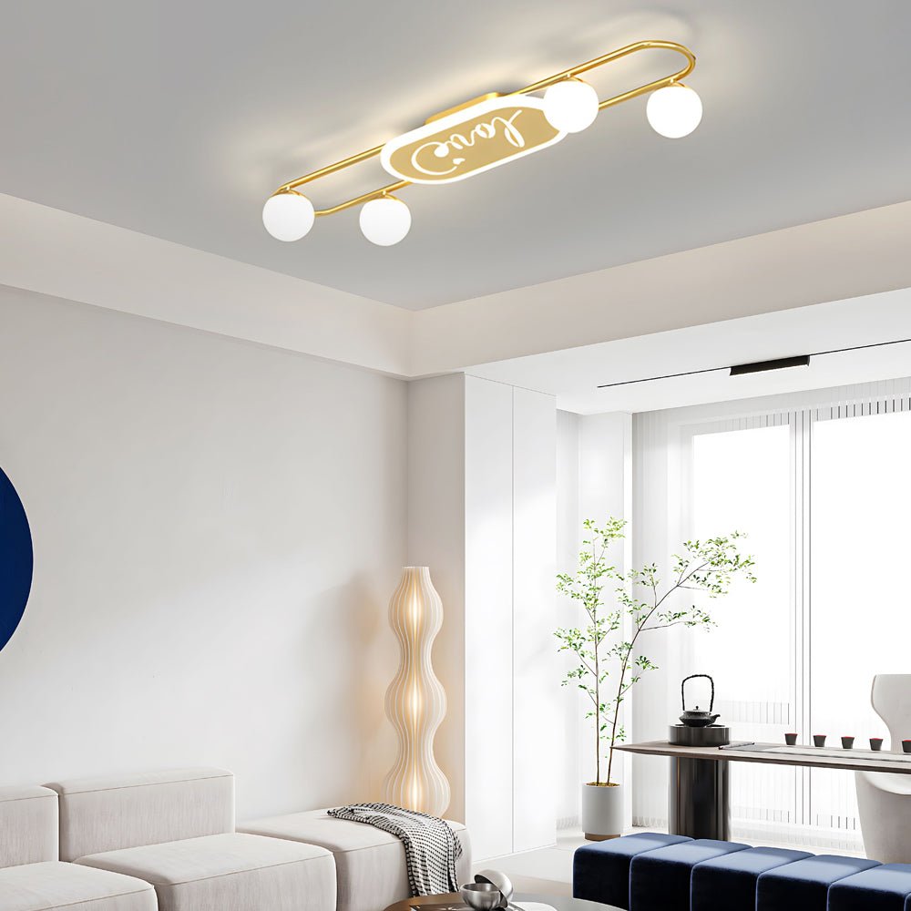 CARTWRIGHT TRIO SPHERE DIMMING CEILING LANTERN"
2. "BRACKENDALE QUAD CIRCULAR ACRYLIC LIGHTING CANOPY"
3. "HENLEY OCTAVE GLOWING ORBS CEILING ILLUMINATION