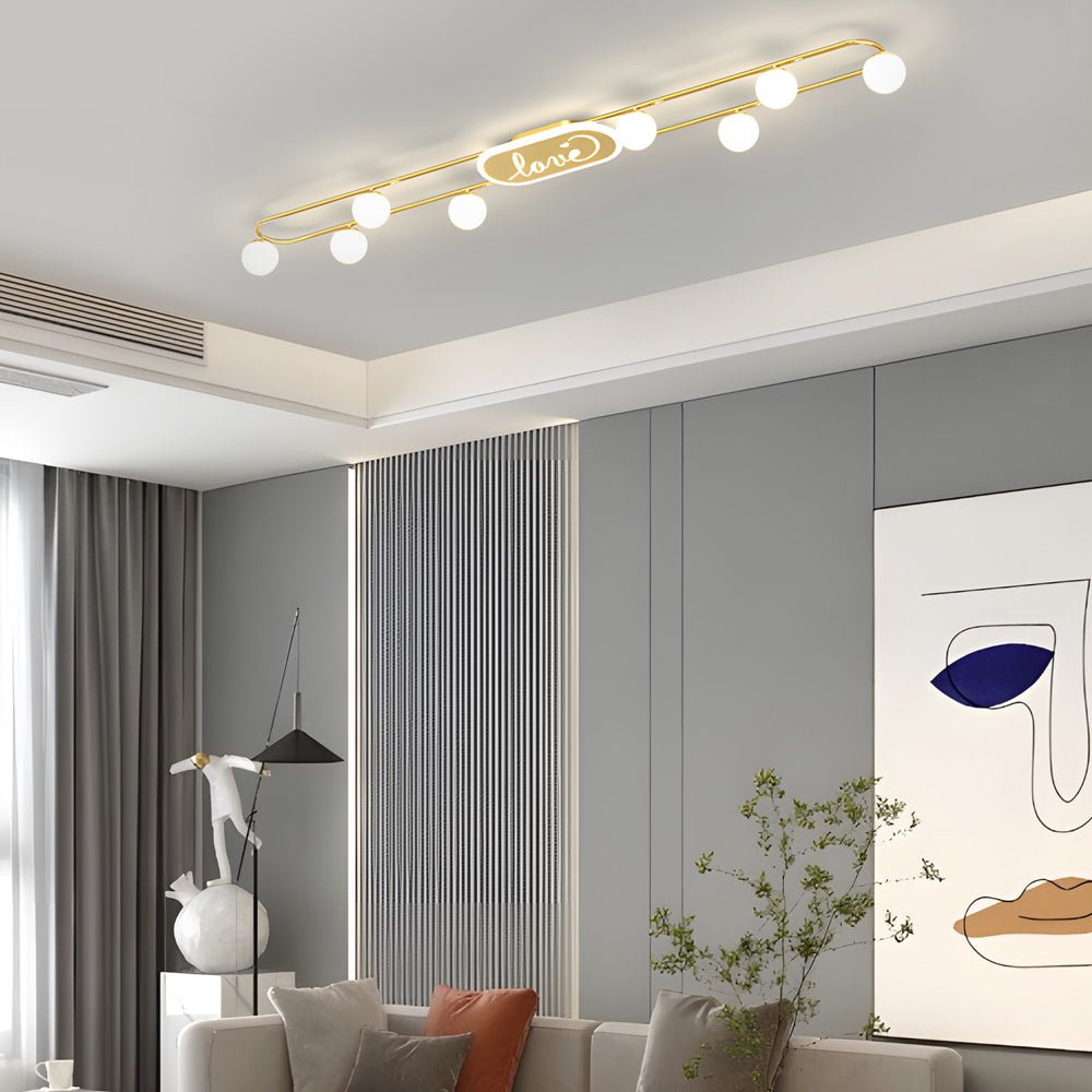 CARTWRIGHT TRIO SPHERE DIMMING CEILING LANTERN"
2. "BRACKENDALE QUAD CIRCULAR ACRYLIC LIGHTING CANOPY"
3. "HENLEY OCTAVE GLOWING ORBS CEILING ILLUMINATION