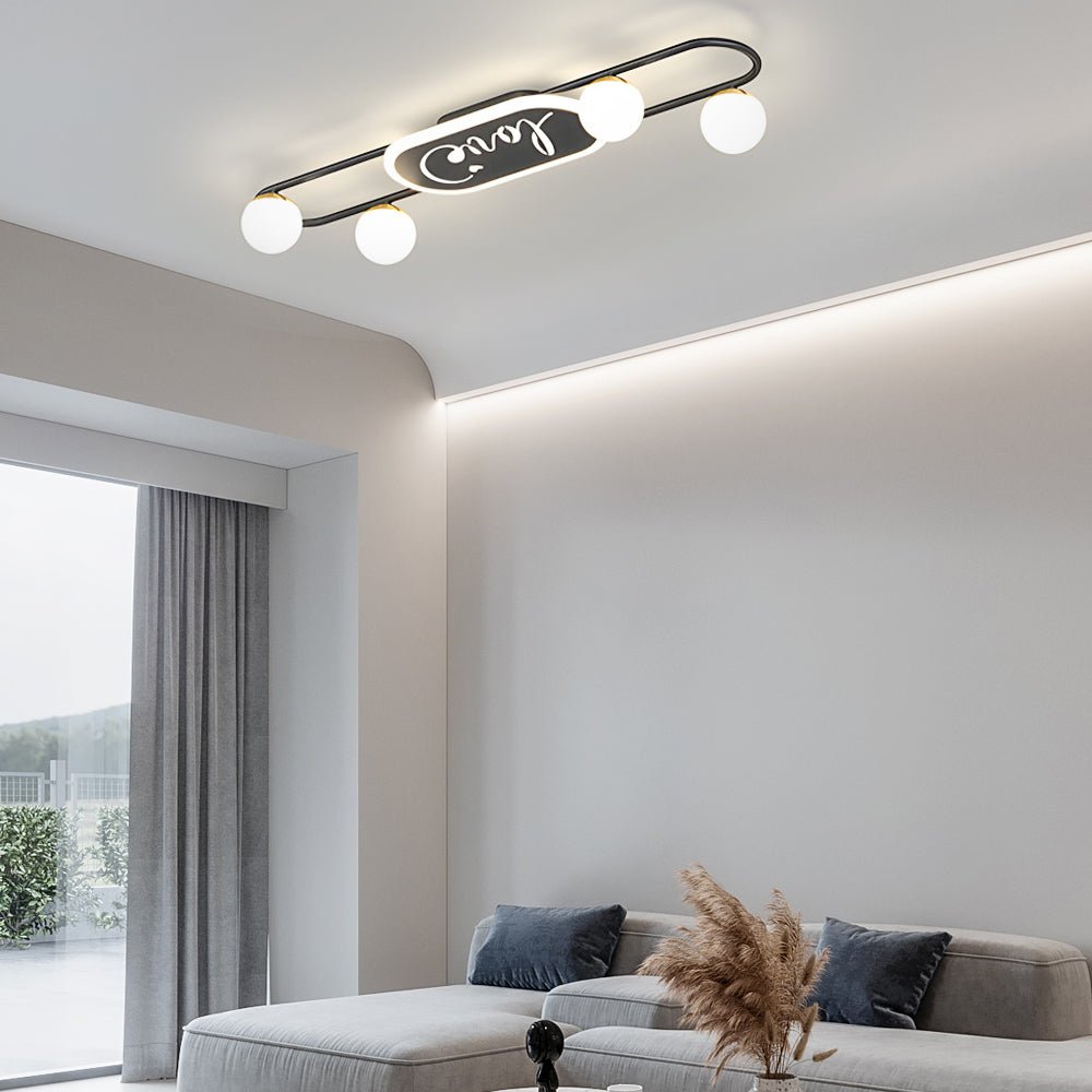 CARTWRIGHT TRIO SPHERE DIMMING CEILING LANTERN"
2. "BRACKENDALE QUAD CIRCULAR ACRYLIC LIGHTING CANOPY"
3. "HENLEY OCTAVE GLOWING ORBS CEILING ILLUMINATION