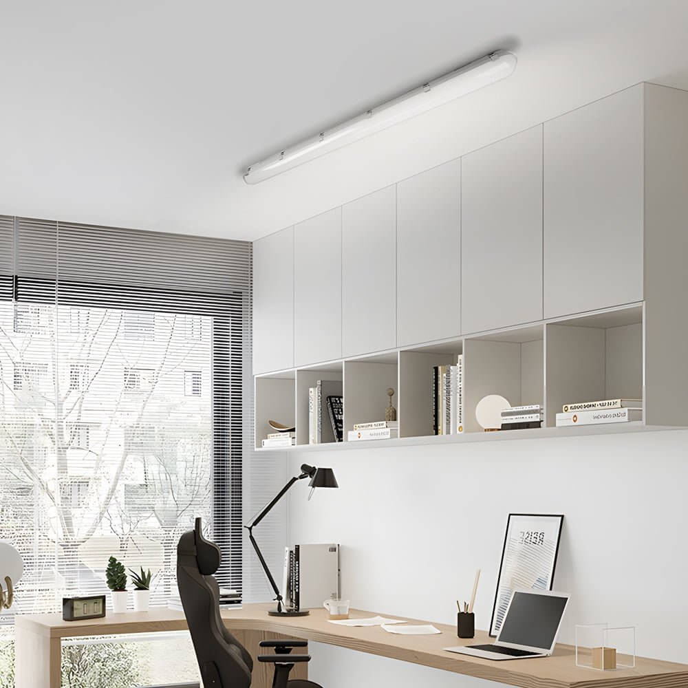 WINDSOR 47-INCH VAPOR-RESISTANT LED FLUSH MOUNT LIGHT, TRIPLE TEMPERATURE OPTIONS