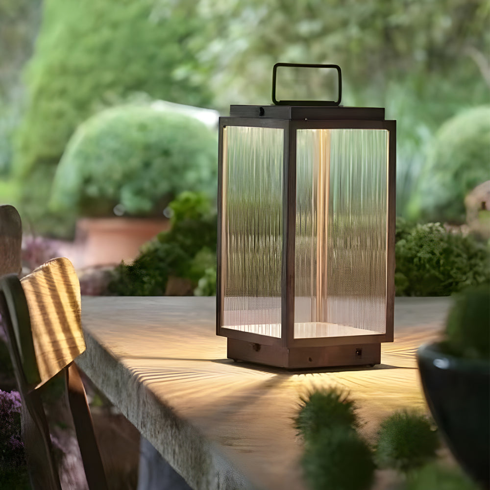WINTHROP 11-INCH GLASS LED CARRIAGE LANTERN - WIRELESS OUTDOOR LIGHTING