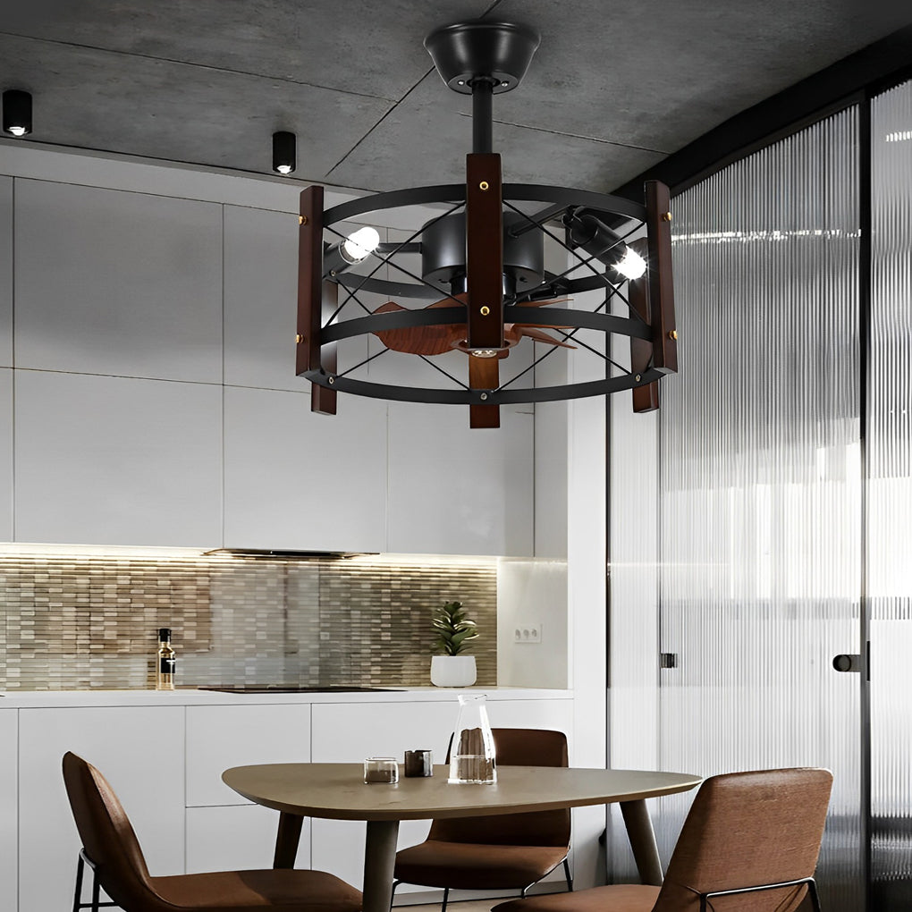 WINTERBOURNE METAL BLADELESS CEILING FAN WITH CHANDELIER