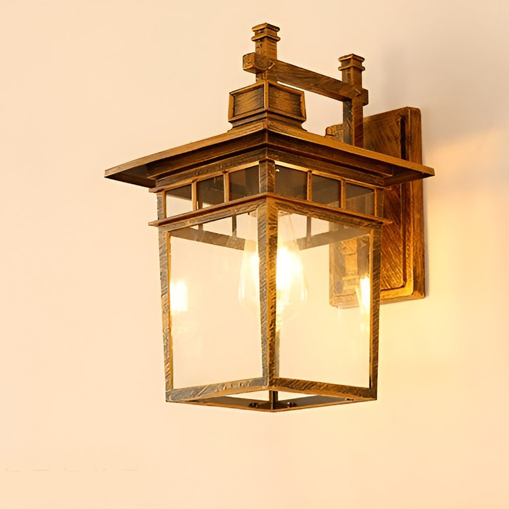 WINDSOR GLASS SHIELD OUTDOOR WALL LANTERN, WEATHER-RESISTANT SCONCE LIGHTING WITHOUT BULB