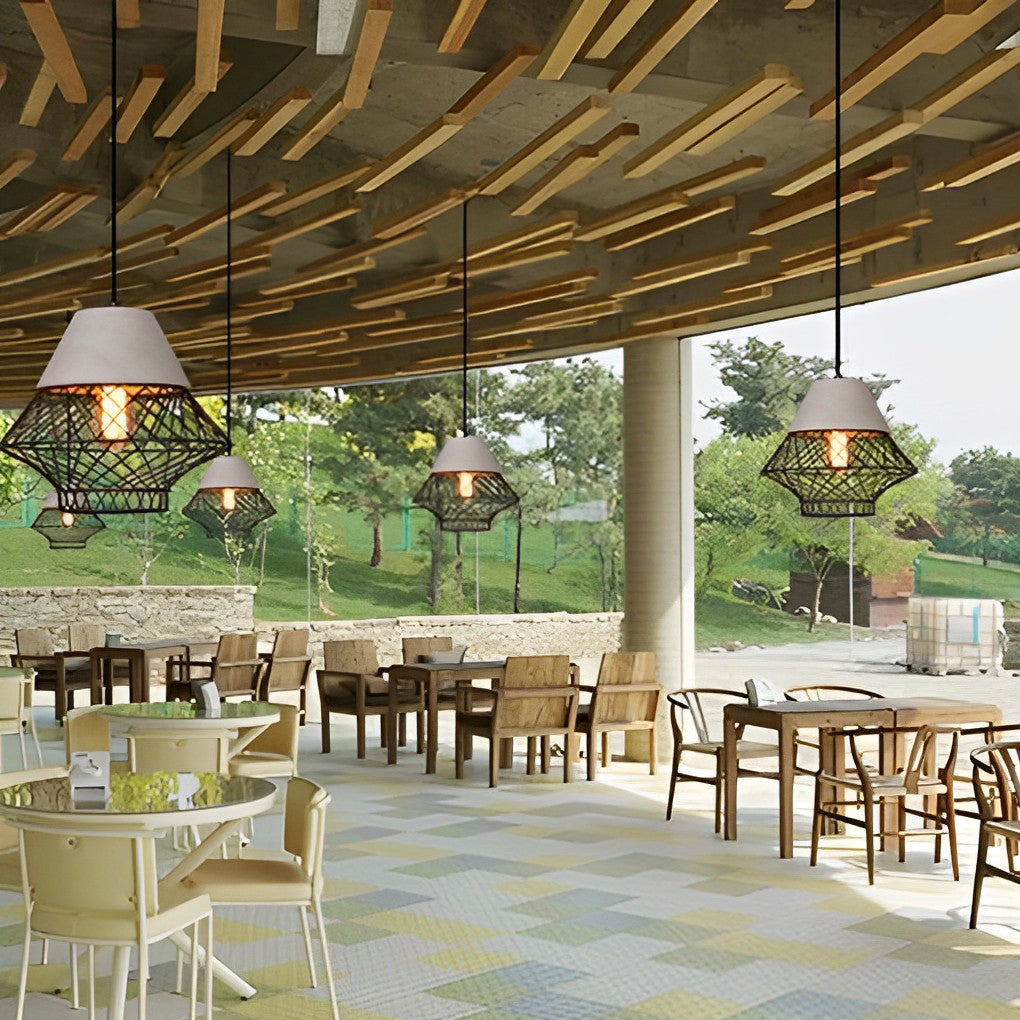THORNBURY CEMENT-CLAD INDUSTRIAL PENDANT LAMP FOR KITCHEN ISLAND