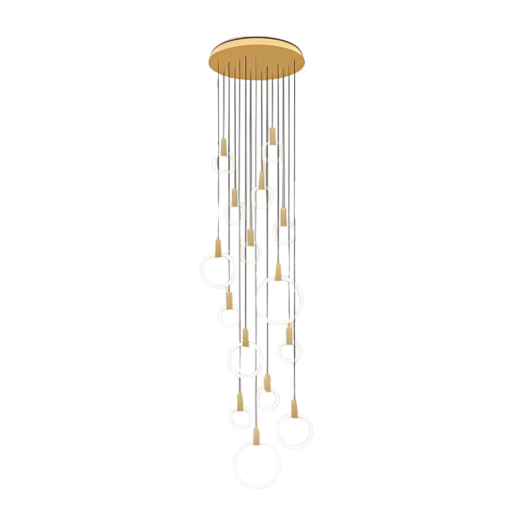 WINTHROP RINGED DIMMABLE LED STAIRWAY CHANDELIER