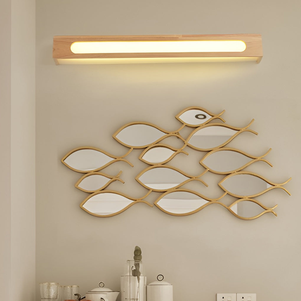 WINDSOR WOODEN RECTANGLE WATER-RESISTANT LED MIRROR SCONCE