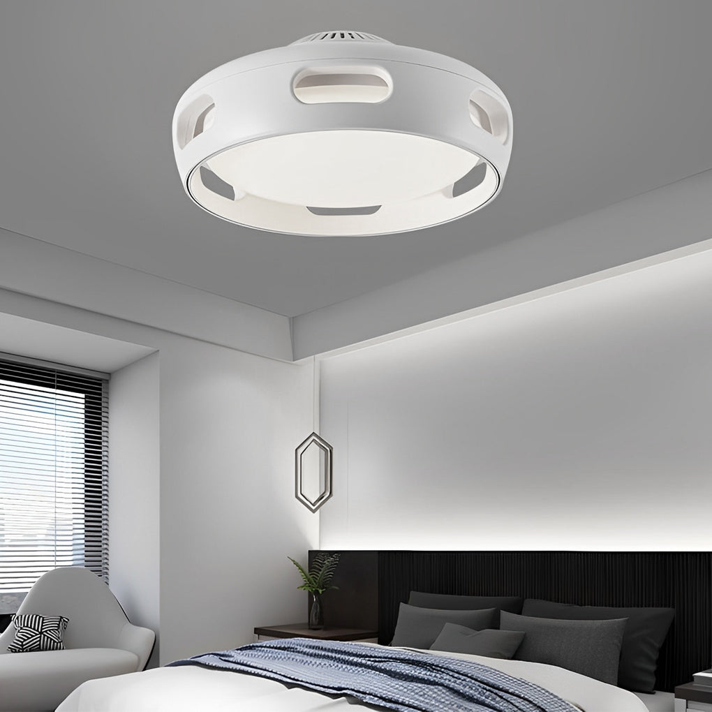 WINTHORPE WHISPERING AIR BLADLESS CEILING FAN WITH ADJUSTABLE DIMMING