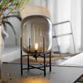 WINDSOR METAL FRAME AND HANDCRAFTED GLASS TOWER LAMP