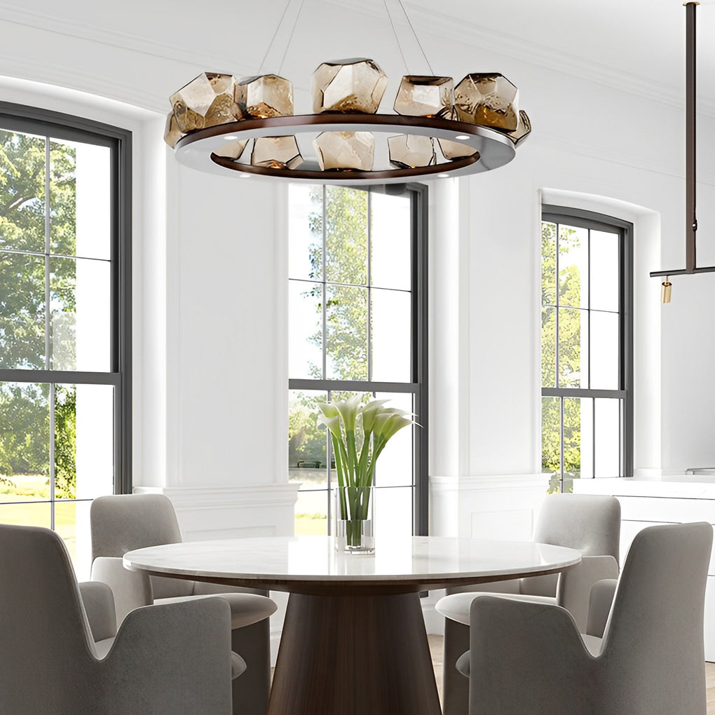 WINDSOR COGNAC GLASS ARTISAN CHANDELIER
