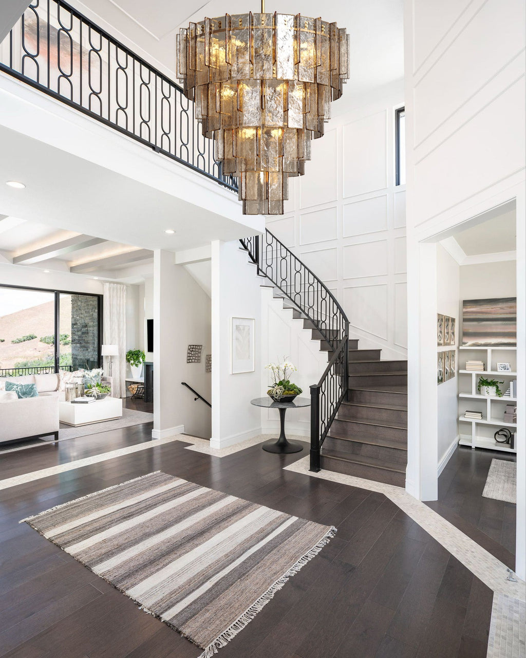 VERDANTIA SMOKED CRYSTAL TIERED CEILING LUMINAIRE