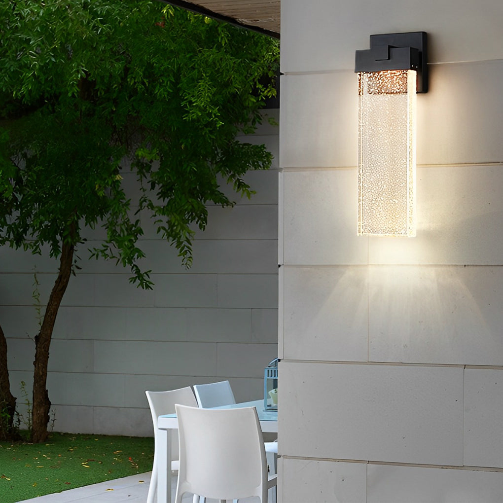 WINDSOR RECTANGULAR BUBBLE CRYSTAL OUTDOOR WALL SCONCE