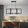 WINDSOR IRON RECTANGULAR CHANDELIER WITH INDUSTRIAL FINISH