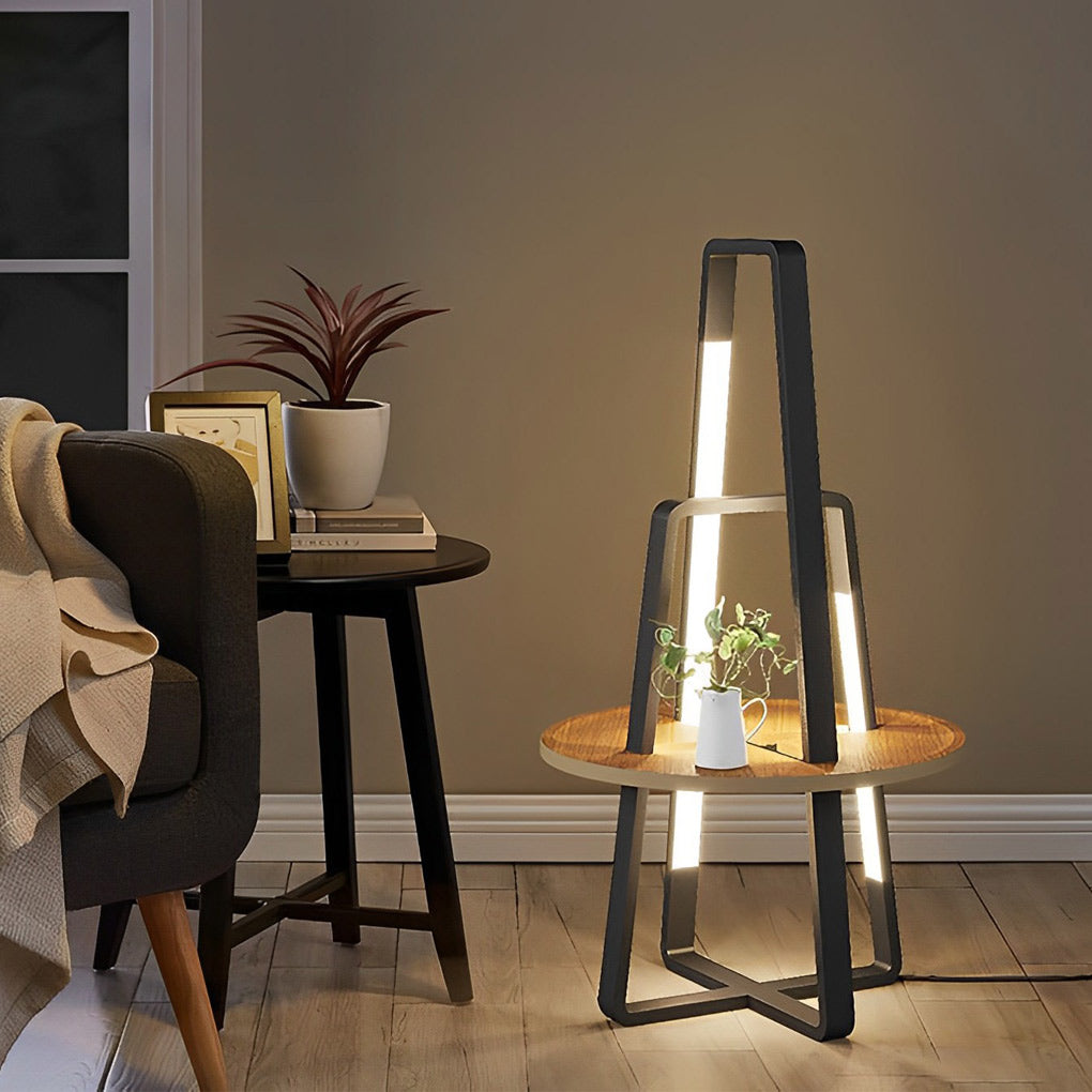 WINTHROP MODERN METAL LED TRAY FLOOR LAMP FOR LIVING SPACE