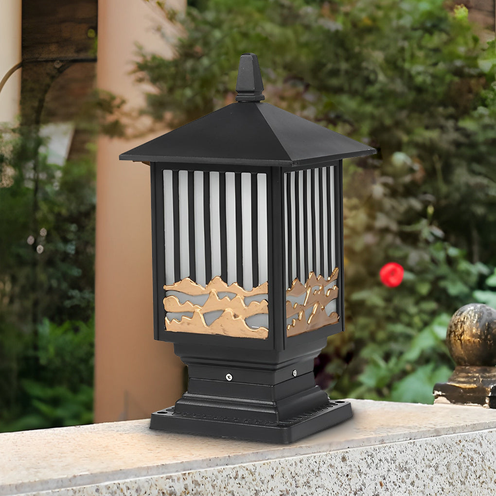 BRAMBLETON RUSTIC SOLAR FENCE POST LANTERNS