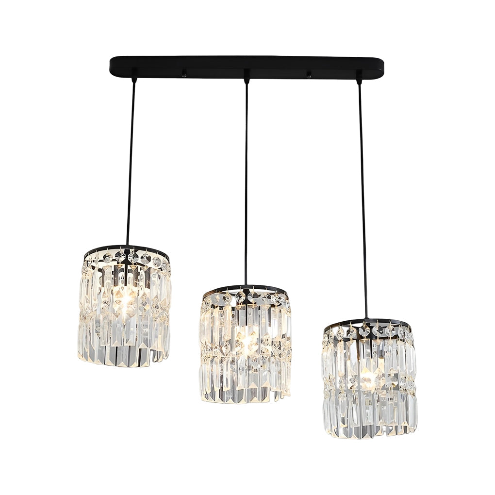 WINTHORPE CYLINDRICAL CRYSTAL PENDANT LIGHT WITH TRIPLE DIMMING