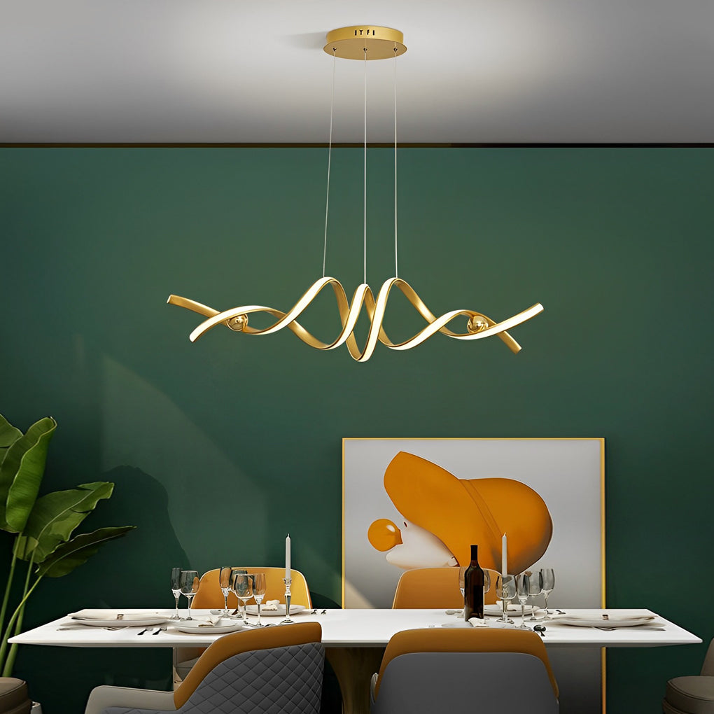 GRANVILLE TWISTED WAVE LED CHANDELIER WITH GRADUAL DIMMING