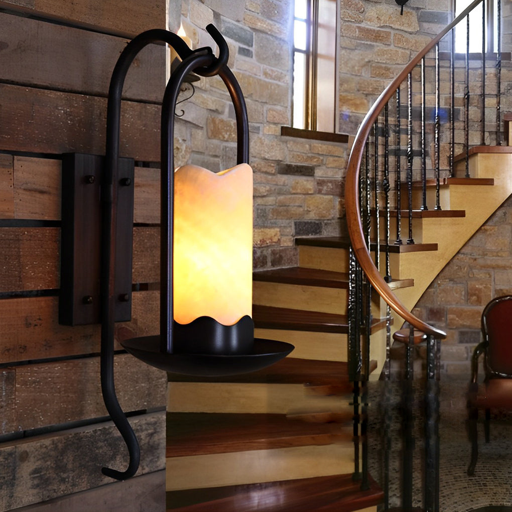 WINTHROPE IRON CANDLESTICK WALL SCONCE WITH LED ILLUMINATION