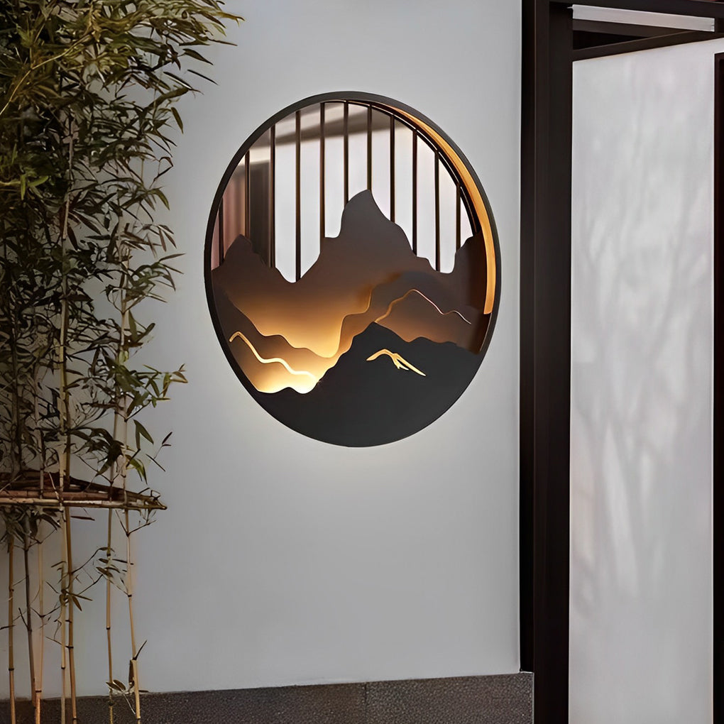 RAVENCLIFFE CIRCULAR OUTDOOR LED WALL LIGHTING WITH WATER-RESISTANT DESIGN