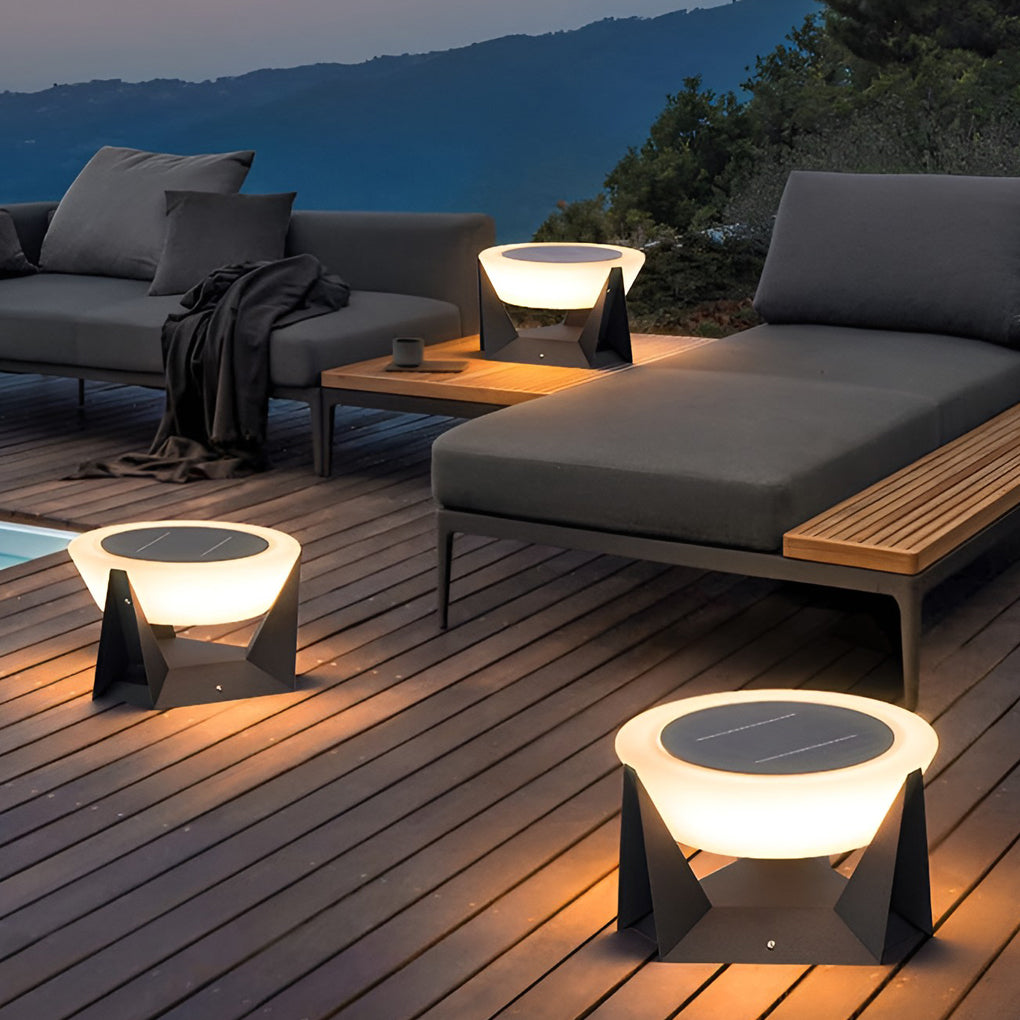 WINTERBOURNE SOLAR-POWERED GRAY PILLAR LIGHTING FOR OUTDOOR SPACES