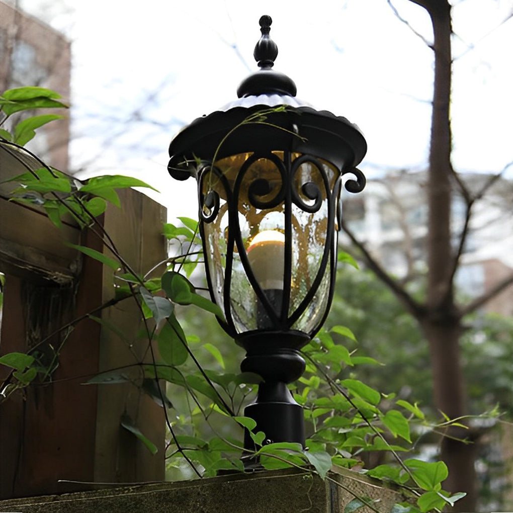 WINDSOR BUBBLE GLASS OUTDOOR PILLAR LANTERN