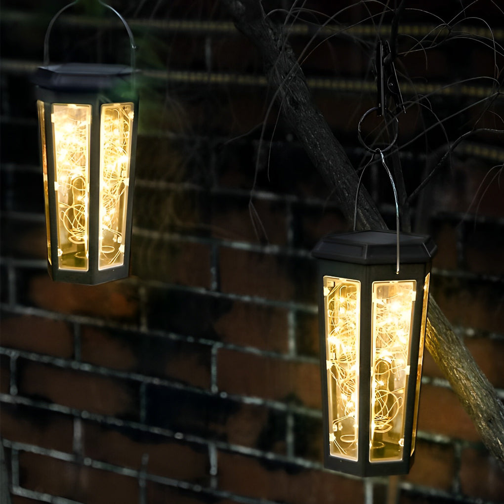 BRAMBLEWOOD HEXAGONAL SOLAR GLOWING GARDEN LIGHTS WITH MOTION DETECTION