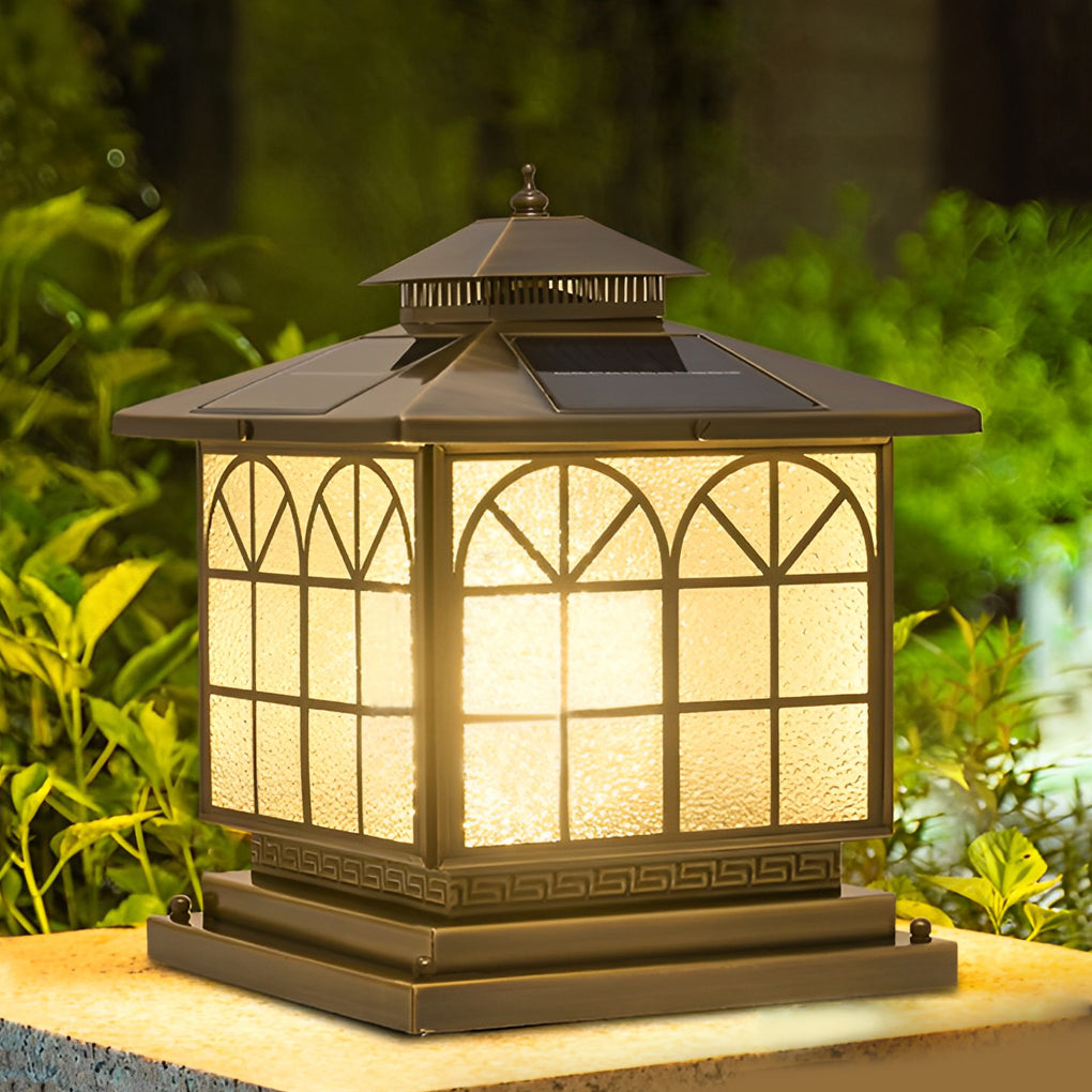 WINCHESTER BRONZE SOLAR POST LANTERNS WITH TRIPLE DIMMING FUNCTION